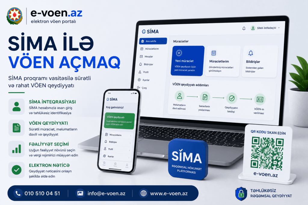 sima ilə vöen açmaq e-voen.az