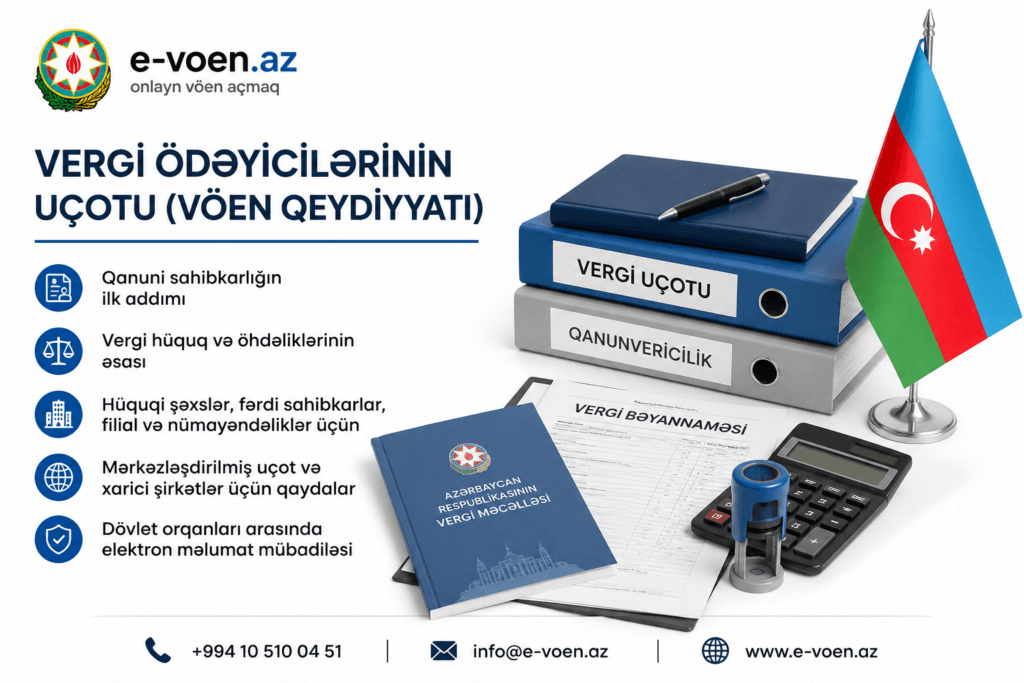vergi ödəyicilərinin uçotu vöen açmaq e-voen.az