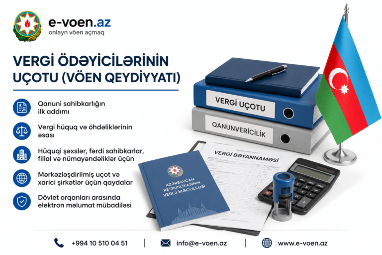 vergi ödəyicilərinin uçotu vöen açmaq e-voen.az