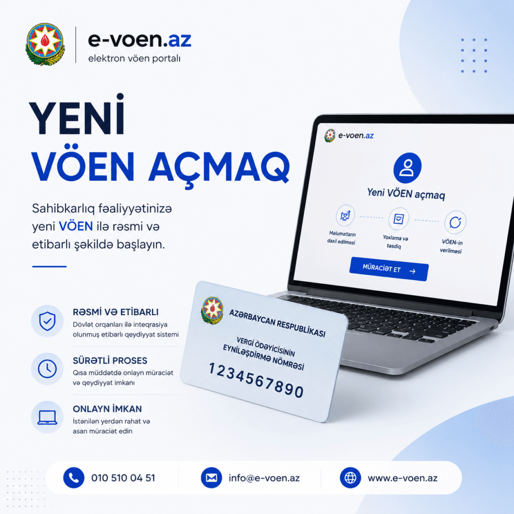 yeni vöen açmaq e-voen.az
